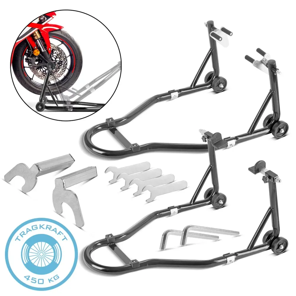 Stand per gruppo motociclistico acciaio con 450 kg di capacità di carico universale motociclista | Altalena motociclistica...