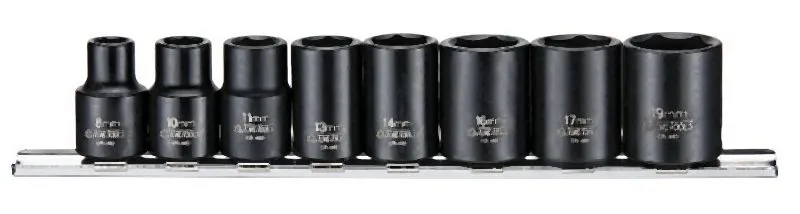 Teng Tools 3/8" Impact Socket Clip Rail Set ANSI 8 pezzi 9381
