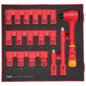Teng Tools Set di bussole isolate da 3/8" FOAM2 18 pezzi TEDV3818