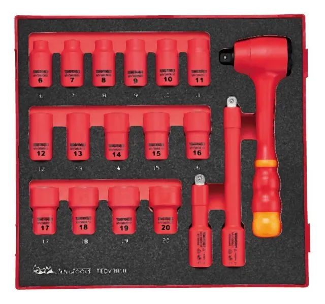 Teng Tools Set di bussole isolate da 3/8" FOAM2 18 pezzi TEDV3818