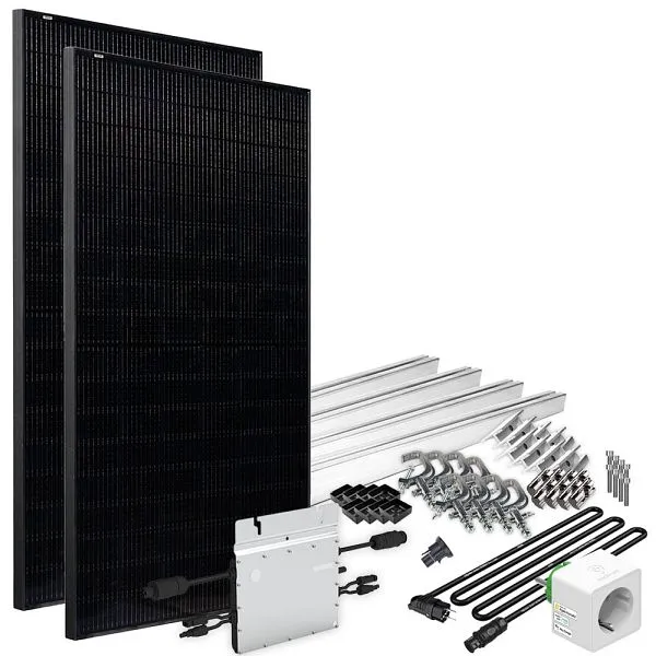 Centrale elettrica per balconi Offgridtec Solar-Direct 820W HM-800 Presa Schuko Full Nero puro - 5m - set di montaggio per...