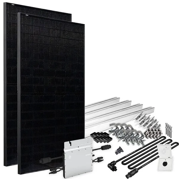 Centrale elettrica per balconi Offgridtec Solar-Direct 860W HM-800 Presa di alimentazione Full Nero notte - 5m - set di mo...