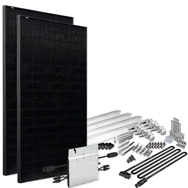 Offgridtec Solar-Direct 820W HM-800 Centrale elettrica da balcone Presa Schuko del tutto nera - 5 m - Kit di montaggio su...