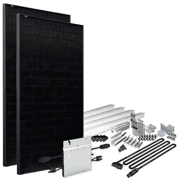 Offgridtec Solar-Direct 820W HM-800 Centrale elettrica da balcone Presa Schuko tutto e per tutto nera - 5 m - Kit di monta...