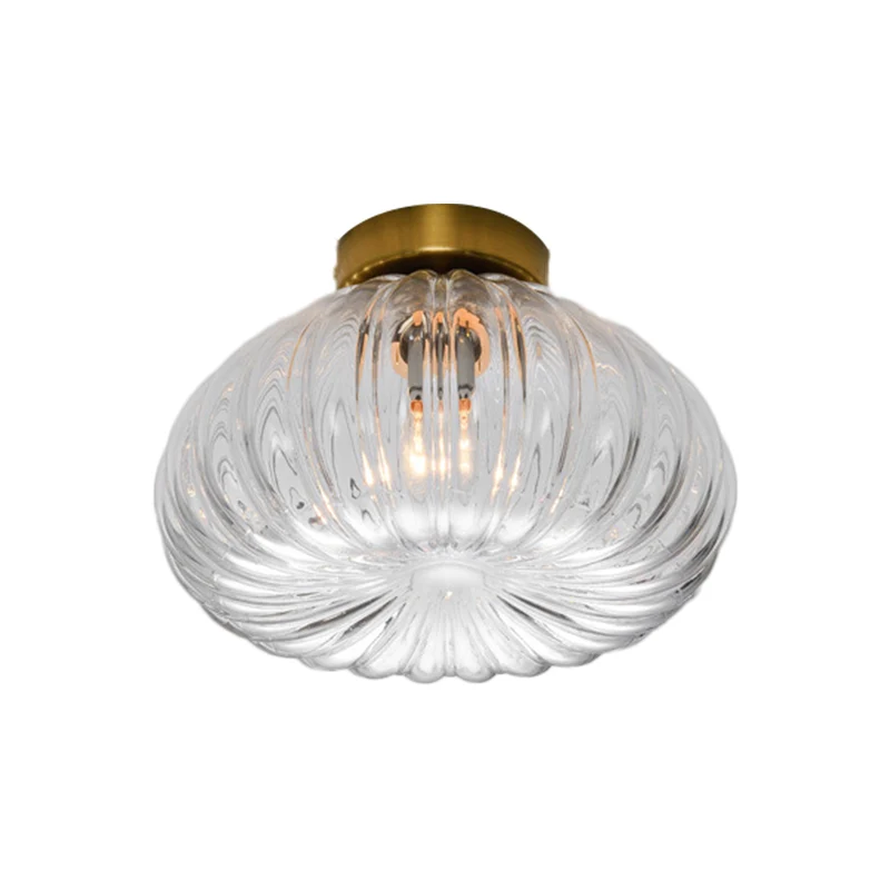 Plafoniera LED per corridoio testa singola con montaggio incasso sferoidale modernista vetro trasparente/ambrato coste, 5,...