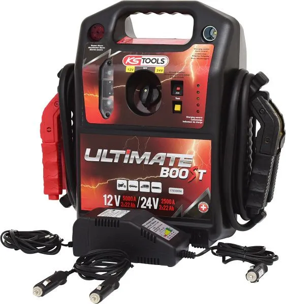 Avviatore di emergenza mobile con batteria KS Tools 12V + 24V 1700A 550.1820