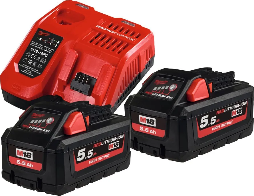 MILWAUKEE Starter set batteria High Output, 5,5 Ah, Modello: M18HNRG55