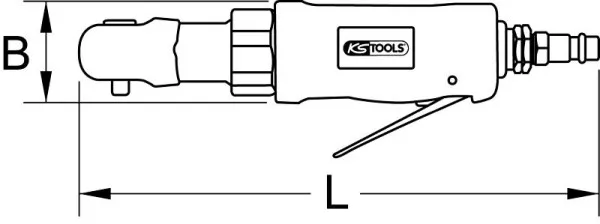 Mini cricchetto con interruttore ad aria compressa KS Tools 1/4" SlimPOWER 30 Nm 515.5505