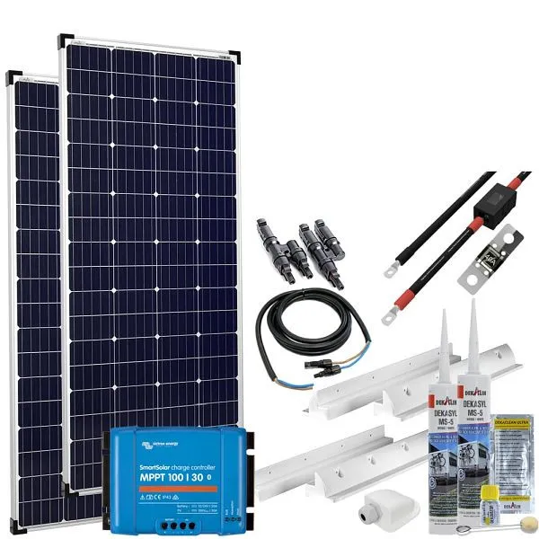 Offgridtec mPremium+ XXL 400W 12V con sistema solare per roulotte Victron SmartSolar MPPT 100/30 4-01-014250-001