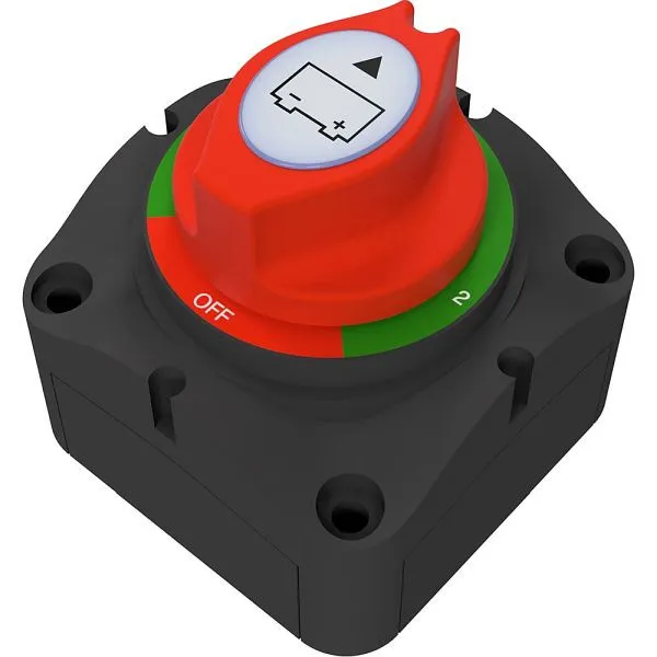 Selettore batteria Offgridtec per la commutazione di due circuiti batteria utenze fonti di ricarica 175 8-01-012820