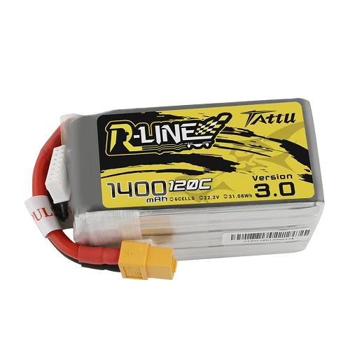 Tattu R-Line Version 3.0 1400mAh 6S1P 22.2V 120C Lipo Battery Pack XT60 Plug