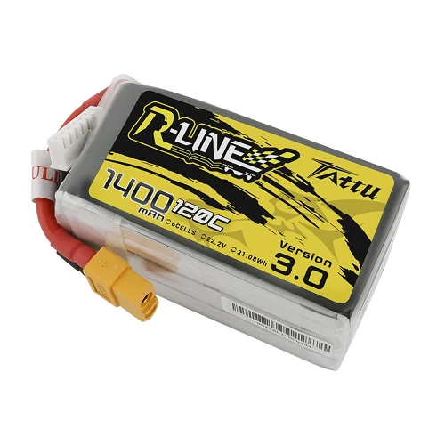 Tattu R-Line Version 3.0 1400mAh 6S1P 22.2V 120C Lipo Battery Pack XT60 Plug
