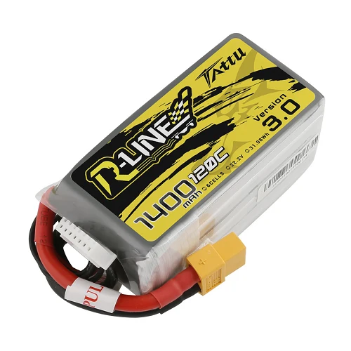 Tattu R-Line Version 3.0 1400mAh 6S1P 22.2V 120C Lipo Battery Pack XT60 Plug