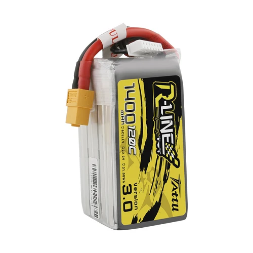 Tattu R-Line Version 3.0 1400mAh 6S1P 22.2V 120C Lipo Battery Pack XT60 Plug