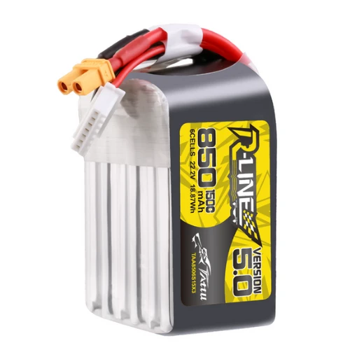 Tattu R-Line Version 5.0 850mAh 6S1P 22.2V Lipo Battery Pack XT30U-F Plug TAA8506S15X3