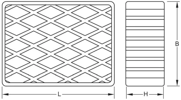 Tampone gomma KS Tools 04 per piattaforme elevatrici 160 x 120 x 60 mm 160.0479