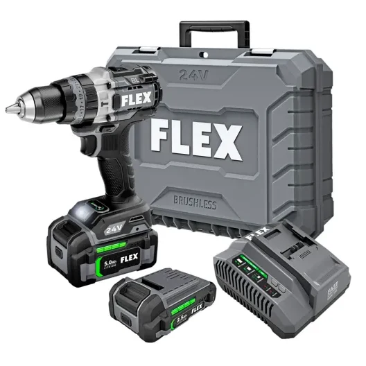 24V Flex 1/2" Chuck Size Hammer Drill Driver w/ Turbo Mode Kit FX1271T-2B