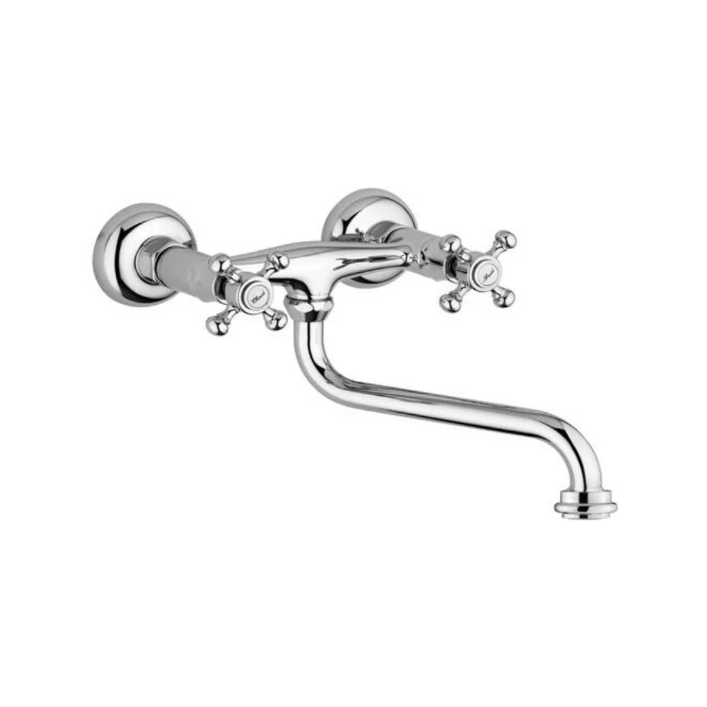 Gruppo lavello muro con canna ad "S" orientabile serie Belinda modello FBLV161CR cromato Paffoni