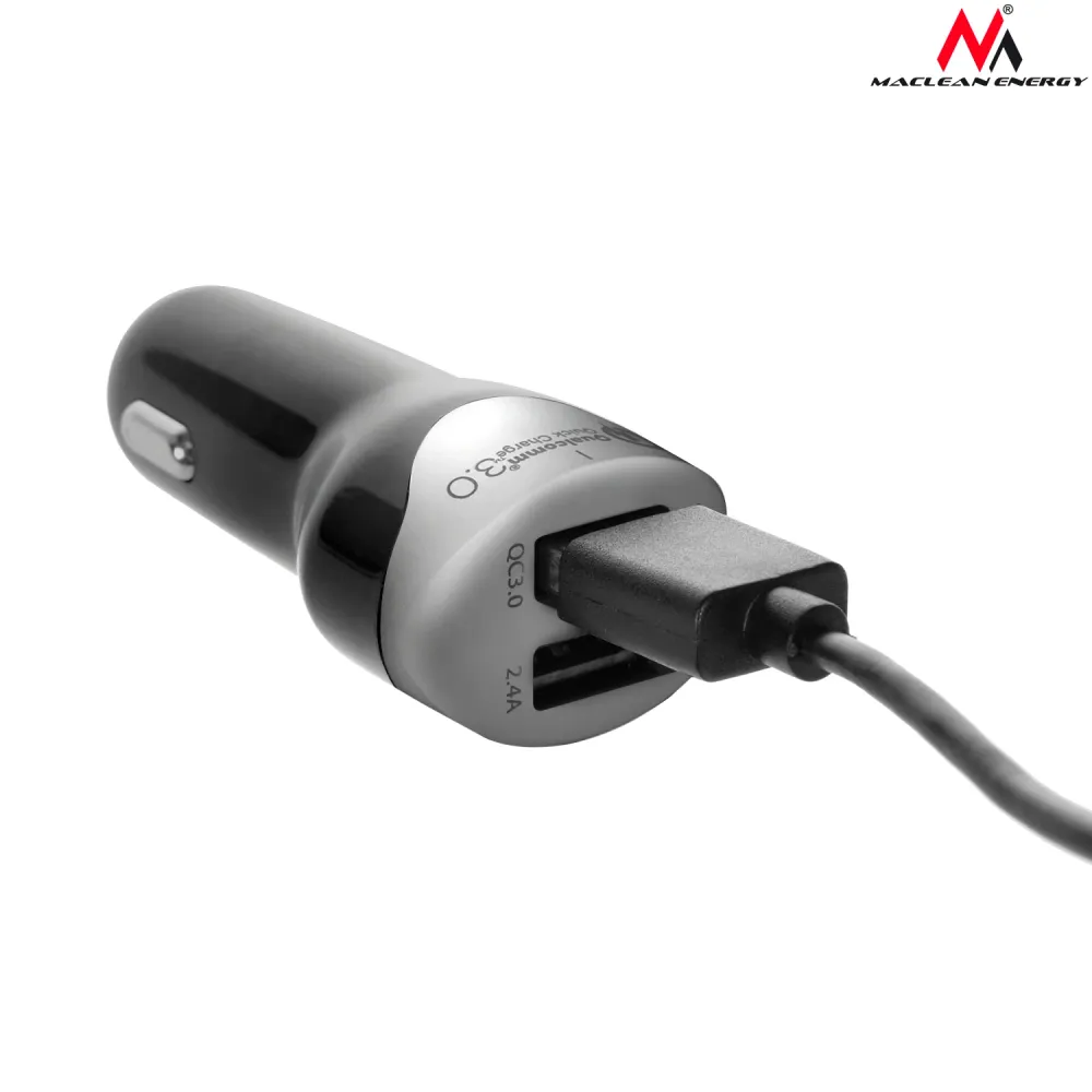 Maclean MCE157 Car Charger Dual USB Quick Charge QC 3.0 Universal Avanzato IC 1.5m 2.4A