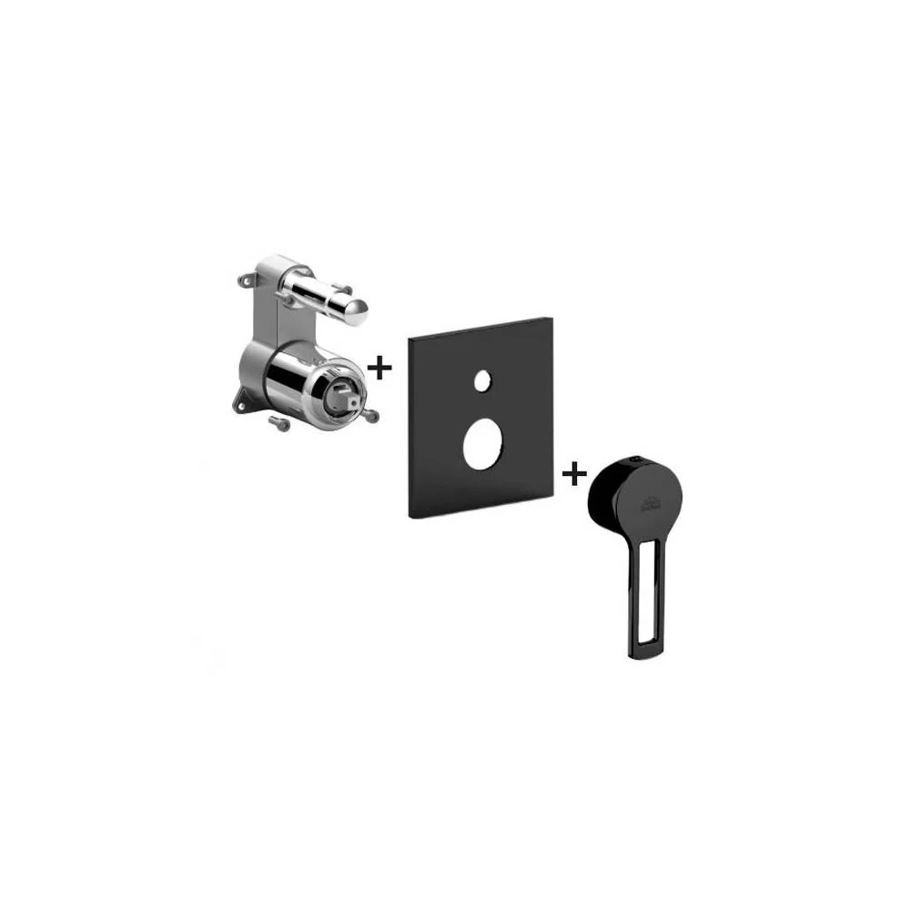 Miscelatore doccia Incasso con deviatore serie Ringo modello RINBOX015NO/M nero opaco Paffoni