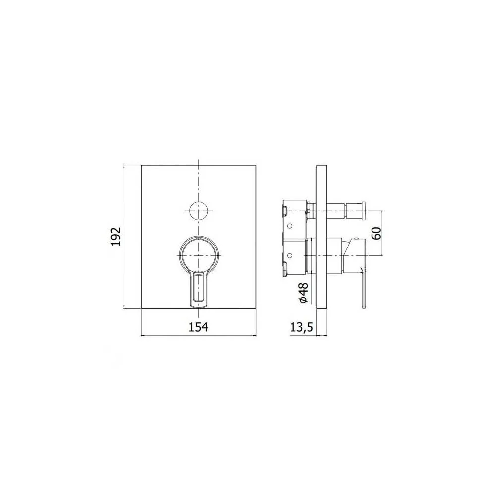 Miscelatore doccia Incasso con deviatore serie Ringo modello RINBOX015NO/M nero opaco Paffoni