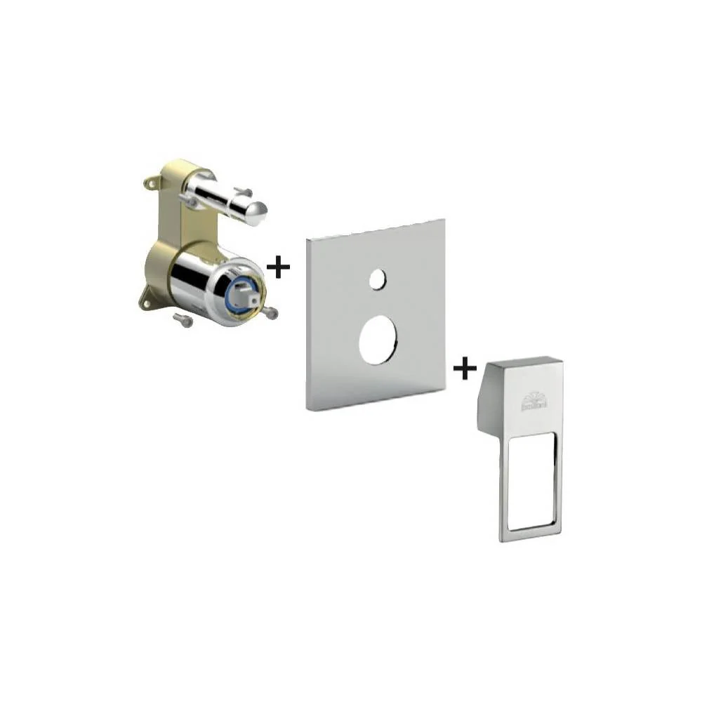 Miscelatore incasso con deviatore PBOX 015 piastra ABS serie Ringo modello RINBOX015CR cromo Paffoni