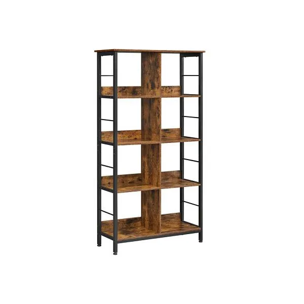 VASAGLE scaffale da terra antico marrone-nero LLS105B01