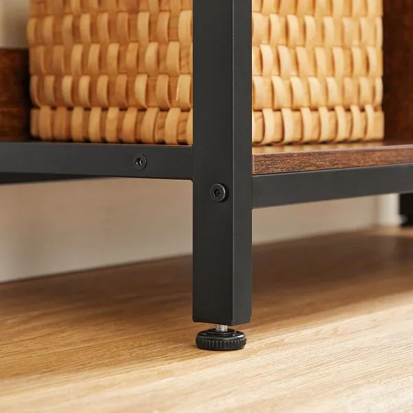 VASAGLE scaffale da terra antico marrone-nero LLS105B01