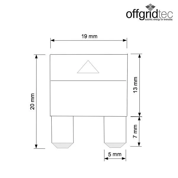 Fusibile piatto qualità Offgridtec 20A per auto 6-32V 8-04-001400