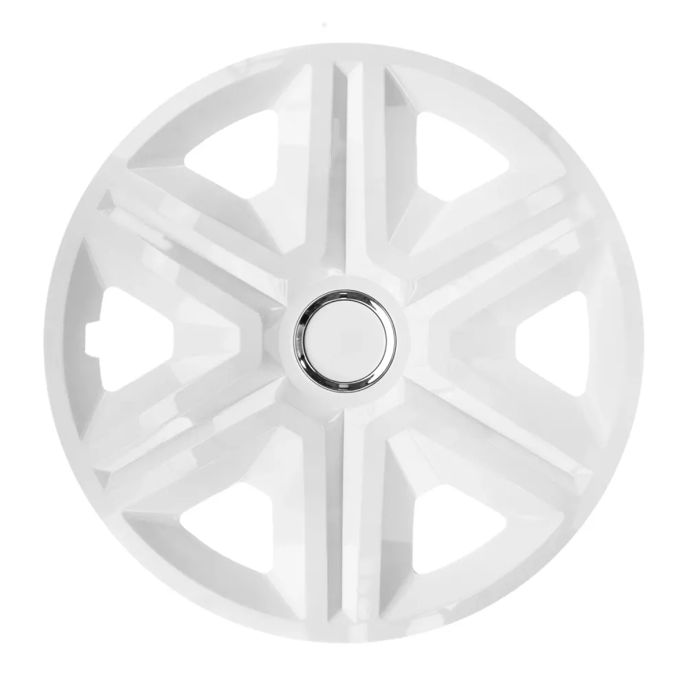 NRM FAST WHITE 15" Set 4 Hub Caps Wheel Covers 15" White Gloss