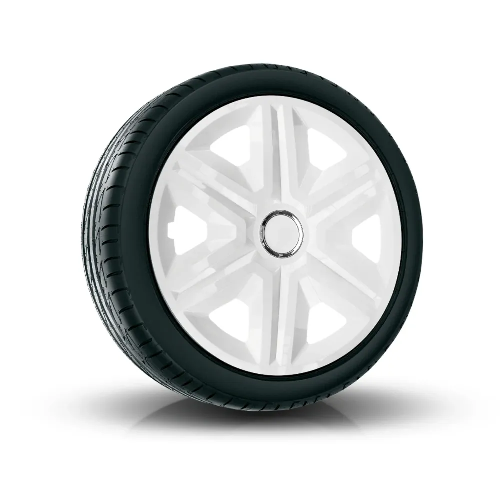 NRM RAPIDO WHITE 15" Set 4 Hub Caps Wheel Covers 15" White Gloss