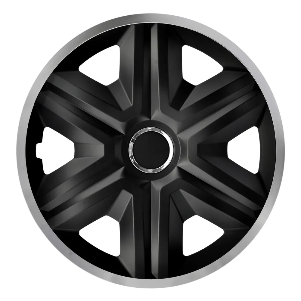 NRM 14" Wheel Covers Compatibile Hubcaps Easy Assembly 4 PCS Black Silver Heavy Duty