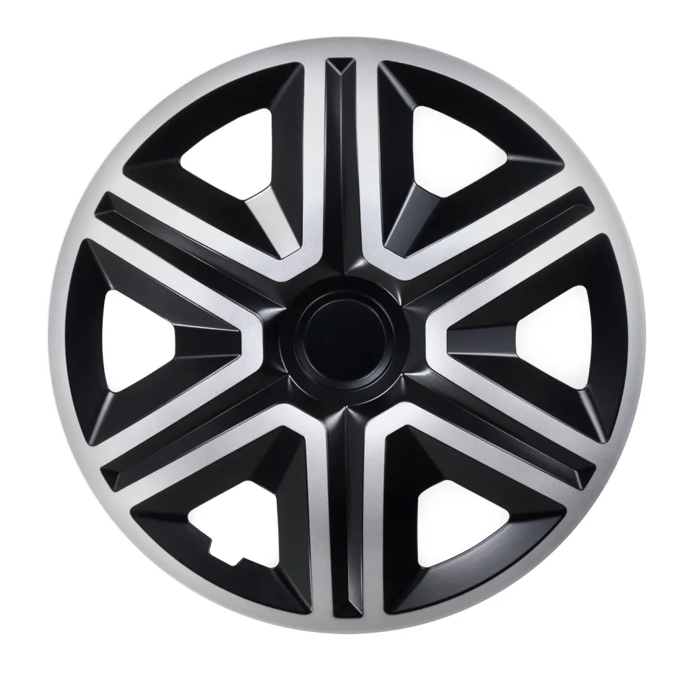 NRM 16" Wheel Covers Hubcaps Standard 4 PCS Weather Resistant Black Silver ABS