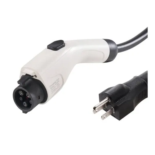 16A 120V/240V NEMA 6-20P Plug & 5-15 Adapter 28ft Cable EV Charging Station SAE J1772