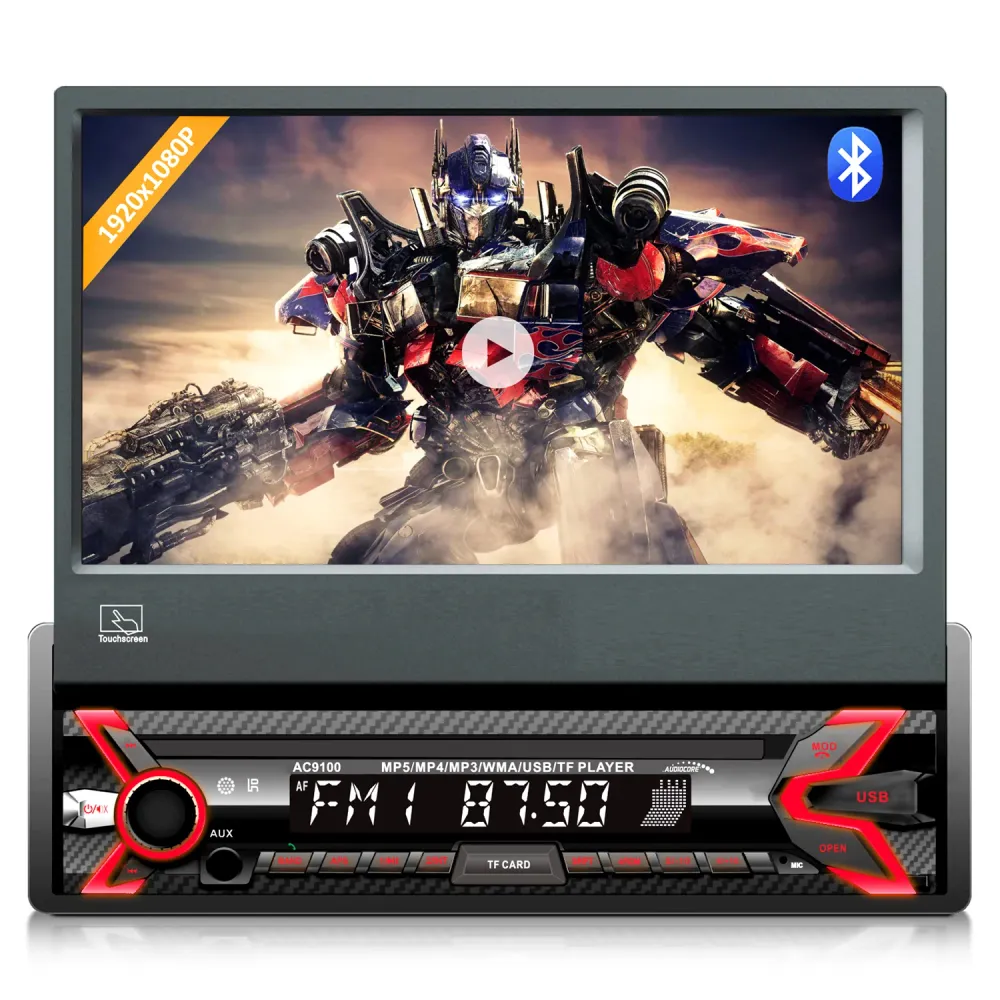 Audiocore AC9100 Car Radio LCD 7" Screen 1080P MP5 MP3 USB AVI DivX Bluetooth Handsfree RDS Digitale Radio Remote Control...