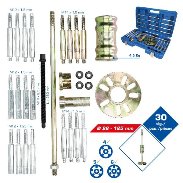 Brilliant Tools Set di attrezzi per mozzo ruota da 30 pezzi BT671100