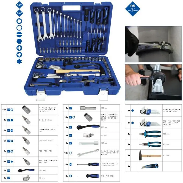 Brilliant Tools Set utensili universali 1/4" + 1/2" 95 pezzi BT024095