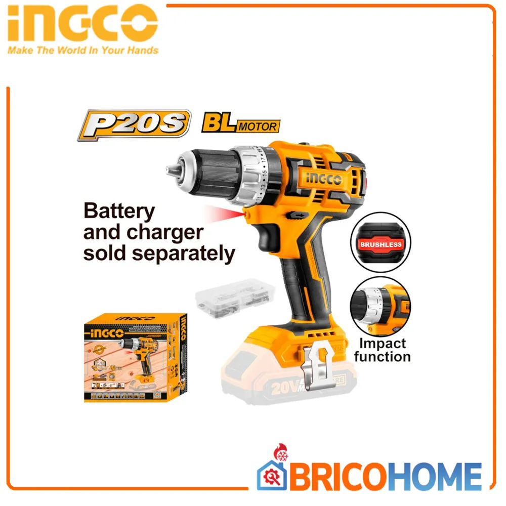 BÜRSTENLOSER 20-V-Bohrschrauber (nur Gehäuse) – INGCO Online now