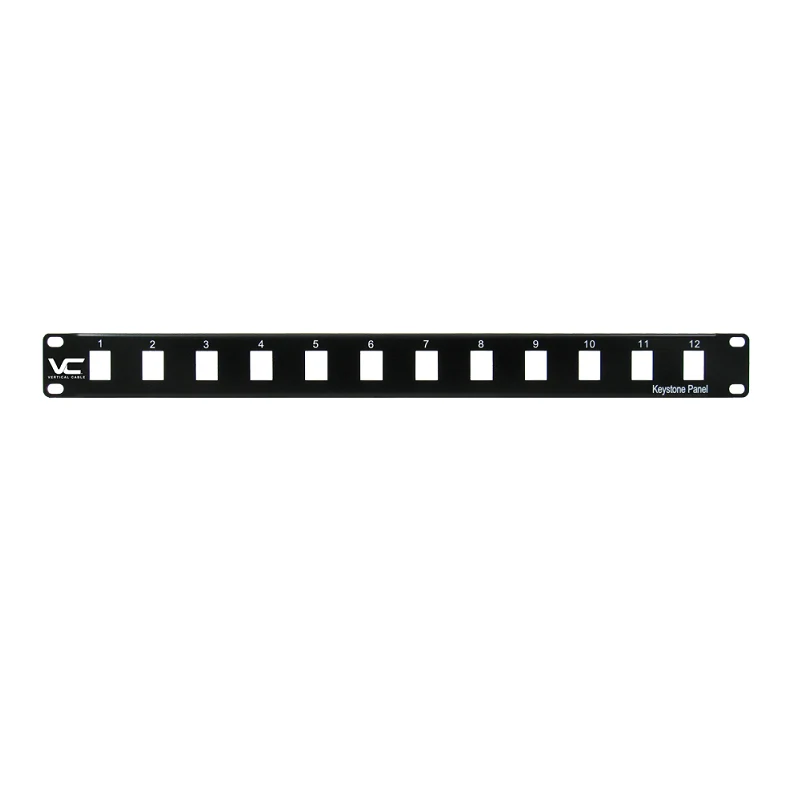 19" Rack Mountable 1U & 12 Port Blank Patch Panel Nero notte Coated 043-380/12