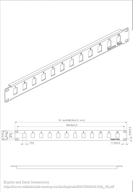 19" Rack Mountable 1U & 12 Port Blank Patch Panel Nero notte Coated 043-380/12