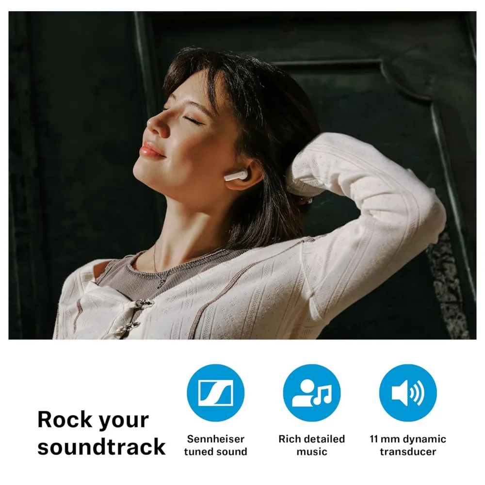 Sennheiser ACCENTUM OPEN Auricolari Bluetooth + mic + custodia di ricarica Crema