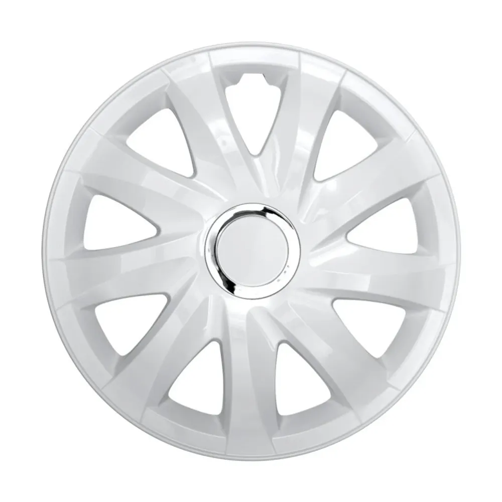 Drift hubcaps 14 "white lacquered 4 pcs. Semplice installation