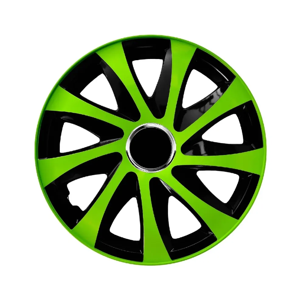 Universal hubcaps 15" Drift Ulteriore green/black 4 pieces
