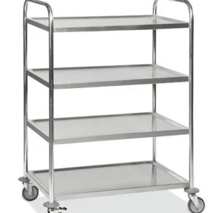 Carrello ripiani Kongamek acciaio inossidabile KM 4 livelli 100 kg LxPxA 910x590x1260 mm 4 ruote piroettanti freno 255364