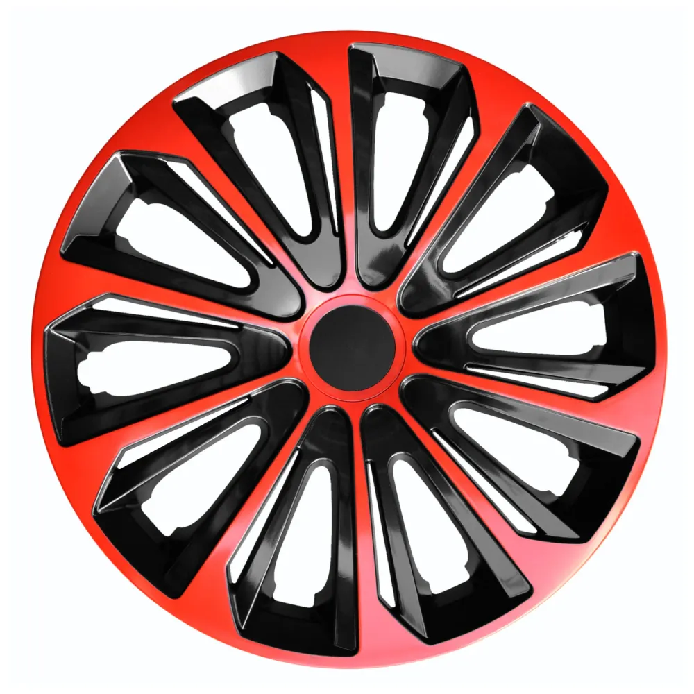 NRM Strong Duo Hubcaps 15" Wheel Covers Set 4PCS Car ABS Red Universal 15 Weather Resistant
