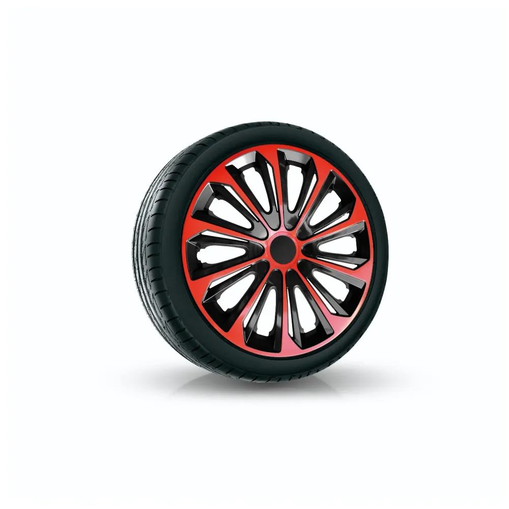NRM Tenace Duo Hubcaps 14" Wheel Covers Set 4PCS Car ABS Red Universal Weather Resistant