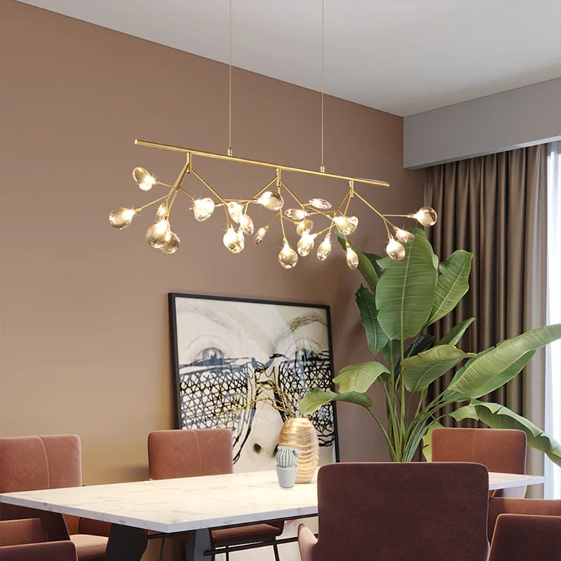 Kit lampada sospensione Firefly vetro grigio fumo Simplicity Apparecchio di illuminazione isola 27 luci per sala da pranzo