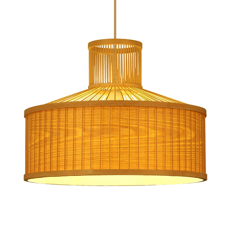 Kit lampada sospensione legno con 1 lampadina sospensione cilindro largo 18"/23,5".