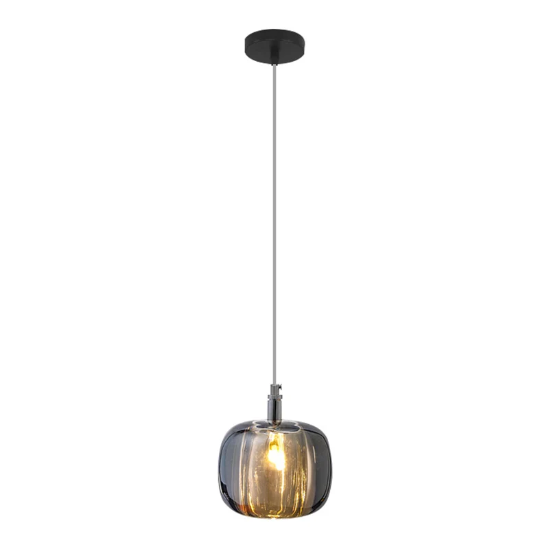 Kit lampada sospensione minimalista postmoderna 1 luce cristallo di luce pendolo per sala da pranzo forma di melone