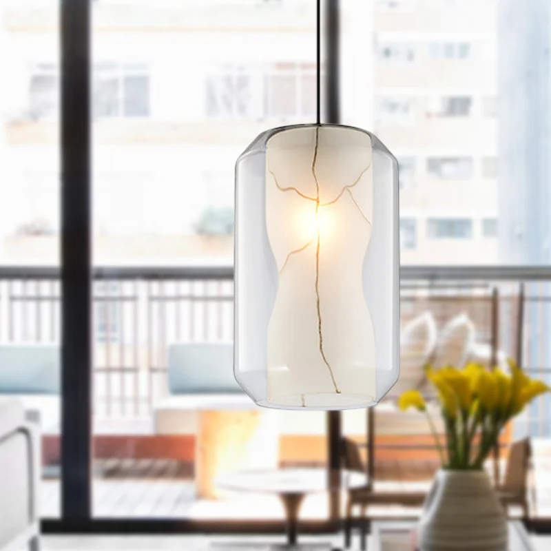Lampada sospensione lanterna vetro trasparente Elementare da 8"/10" di larghezza Kit lampada sospensione 1 testa con cilin...